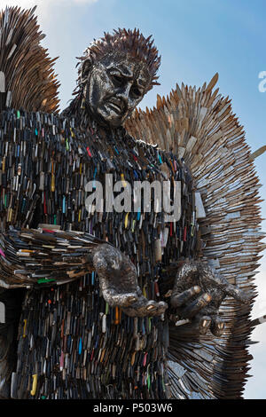 Knife Angel  sculpture on display at the British Iron Work Centre tourist attraction Stock Photo