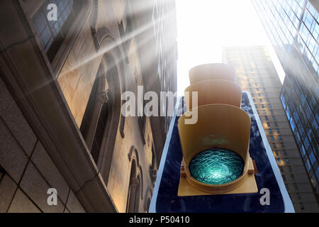 close up shot of traffic light on green Stock Photo