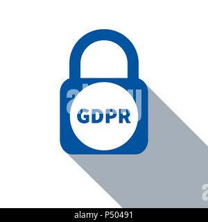 Icon gdpr, security lock isolated. Vector illustration Stock Vector
