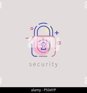 Icon gdpr, security lock isolated. Vector illustration Stock Vector