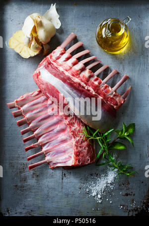 Ingredients for rack of lamb Stock Photo