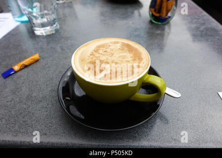 A very good flat-white coffee in Williamstown.Victoria Stock Photo