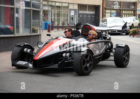 The Ariel Atom sports car is British skill and handbuilt craftsmanship seen here in the streets of Le Mans, France Stock Photo