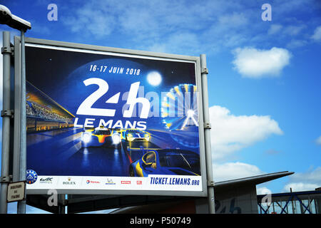 24 hour le mans race french poster, Le Mans France Stock Photo