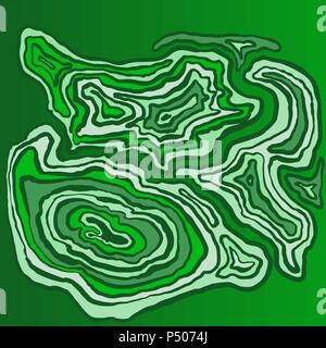 Marble hand drawn with dry brush. Green wave pattern. Grunge shapes. Vector round ink lines. Vector illustration. Stock Vector