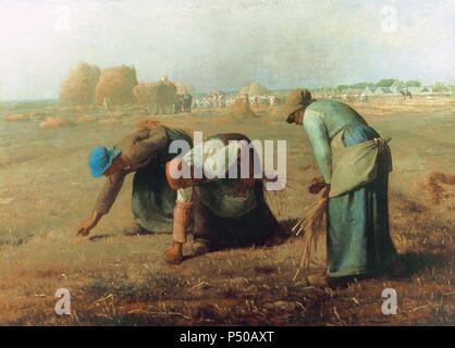 Jean-Francois Millet (1814-1875). French painter, one of the founders of the Barbizon School. The Gleaners (1856). Orsay Museum. Paris. France. Stock Photo
