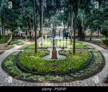 Petropolis, Rio de Janeiro, Brazil- May 17, 2018: Central garden in front of the main entrance of the Imperial Museum Stock Photo