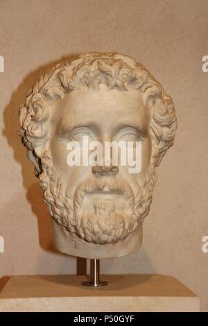 Antoninus Pius (86-161 AD.).(Titus Aurelius Fulvus Boionius Arrius Antoninus). Roman Emperor from 138-161AD.). Imperial Portrait.   National Museum of Rome. Italy. Europe. Stock Photo