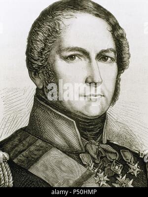 Leopold I of Belgium (1790-1865).  In 1831 the first King of the Belgians, following Belgium's independence from the Netherlands. Engraving. Stock Photo