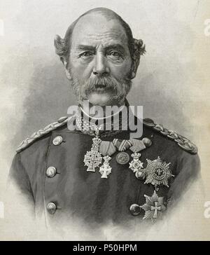 Christian IX (1818-1906). King of Denmark from 1863 to 1906. Engraving. Stock Photo