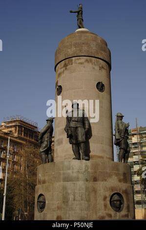 Monument to Financial Guard Deads for Patria during WWI, 1930 by Amleto Cataldi (1882-1930). Rome. Italy. Stock Photo