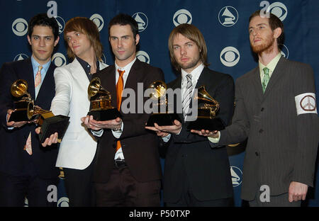 Maroon 5 backstage at the 47th Annual Grammy Awards at the Staple Centerin Los Angeles. February 13, 2005.           -            Maroon5 175.jpgMaroon5 175  Event in Hollywood Life - California, Red Carpet Event, USA, Film Industry, Celebrities, Photography, Bestof, Arts Culture and Entertainment, Topix Celebrities fashion, Best of, Hollywood Life, Event in Hollywood Life - California,  backstage trophy, Awards show, movie celebrities, TV celebrities, Music celebrities, Topix, Bestof, Arts Culture and Entertainment, Photography,    inquiry tsuni@Gamma-USA.com , Credit Tsuni / USA, 2000-2001-2 Stock Photo