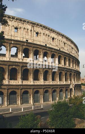 The Colosseum, Rome, Italy. Its construction started in 72 under the ...