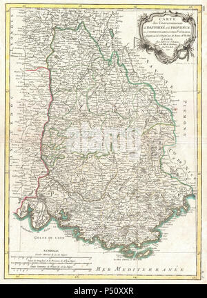 1771 Bonne Map of Dauphine and Provence, France - Geographicus - Provence-bonne-1771. Stock Photo