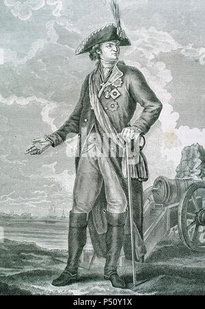 POTYOMKIN, Grigory Aleksandrovic (Cizevo, 1739 Nikolajev, 1791). Russian soldier and politician. Engraving. Stock Photo