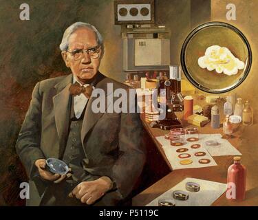 Alexander Fleming (1881-1955). British microbiologist, discoverer of penicillin (1928). Nobel Prize in Physiology and Medicine in 1945. Stock Photo