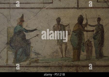 Fresco. 1st century. Columbarium of a Villa Doria Pamphili. Detail. Roman National Museum. Palazzo Massimo. Rome. Italy. Stock Photo