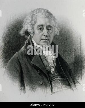 Matthew Boulton (1728-1809). English manufacturer. Engraving by John W. Hall after a portrait by Sir W. Beechy. 19th century. Stock Photo