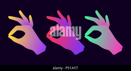 Silhouette of Hand with Gradients. Vector illustration of Hand ...