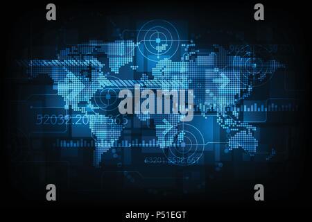 Digital world-wide data network. Stock Vector