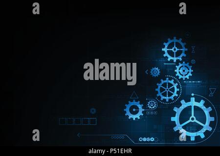 Vector abstract background technology gear concept. Stock Vector
