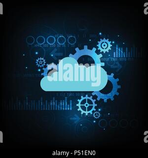 Cloud in the form of technology and engineering. Stock Vector