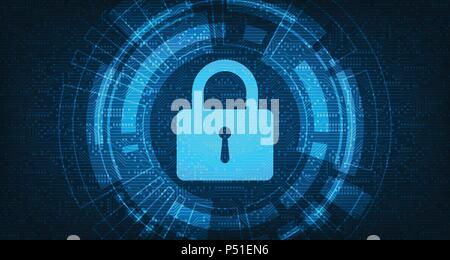 Security electronic on a dark blue background. Stock Vector