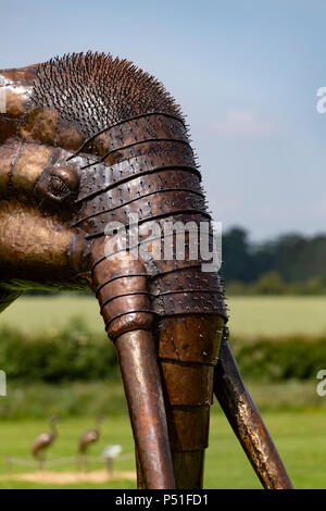 African Elelphant  sculpture on display at the British Iron Work Centre tourist attraction Stock Photo