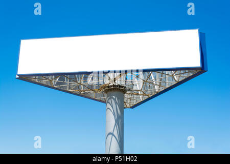 Blank big billboard over blue sky background, put your text here Stock Photo