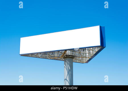 Blank big billboard over blue sky background, put your text here Stock Photo