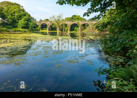 The railway viaduct over the Island lodge, which is now part of the Kirklees trail from Bury to Greenmount. Stock Photo