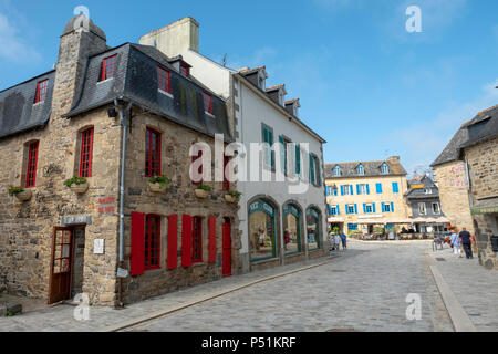 Le Faou town centre in the Finistère department of Brittany in north-western France Stock Photo