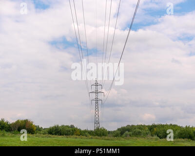 cloudy morning sky and a high-voltage line Stock Photo - Alamy