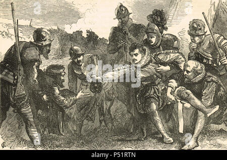 Death of Sir Philip Sidney, Battle of Zutphen, 1586 Stock Photo - Alamy