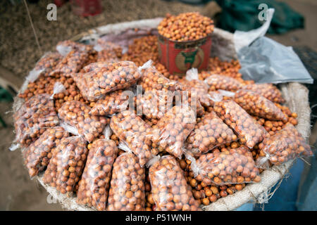 Ziziphus mauritiana (Sidem or Jujube fruit) for sale at the market in Yoff, Dakar, Senegal. Stock Photo