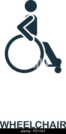 Wheelchair icon. Line style icon design. UI. Illustration of wheelchair icon. Pictogram isolated on white. Ready to use in web design, apps, software, print. Stock Vector