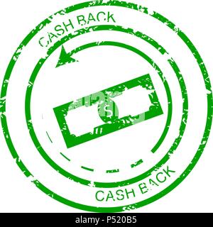 Cashback rubber stamp. Cash back business money, illustration of grunge guarantee finance vector Stock Vector