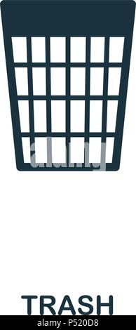 Trash icon. Line style icon design. UI. Illustration of trash icon. Pictogram isolated on white. Ready to use in web design, apps, software, print. Stock Vector