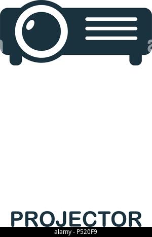 Projector icon. Line style icon design. UI. Illustration of projector icon. Pictogram isolated on white. Ready to use in web design, apps, software, print. Stock Vector