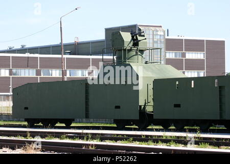 Armoured train shot in the museum of technical history Stock Photo