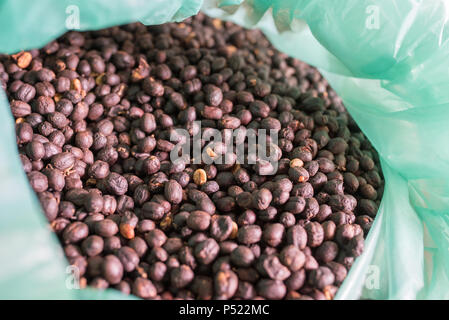 Dried coffee beans in honey procedure Stock Photo