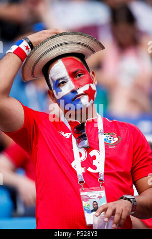 Nijni Novgorod, Russia. 24th June, 2018:ENGLAND VS. PANAMA - Panama fan during match between England and Panama valid for the second round of Group G of the 2018 World Cup, held at the Nizhny Novgorod stadium in the city of Nihzny Novgorod, Russia. (Photo: Marcelo Machado de Melo/Fotoarena) Credit: Foto Arena LTDA/Alamy Live News Stock Photo