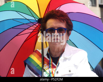 New York, New York, USA. 24th June, 2018. New York City Pride Parade.Grand Marshal Billie jean King Credit: Bruce Cotler/Globe Photos/ZUMA Wire/Alamy Live News Stock Photo