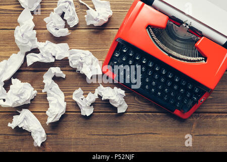 Vintage typewriter on wooden background Stock Photo