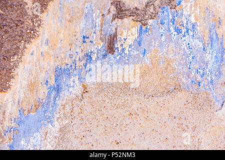 Old Cracked Weathered Shabby Plastered Peeled Wall Background. Stock Photo