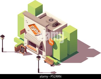Vector isometric milk shop Stock Vector