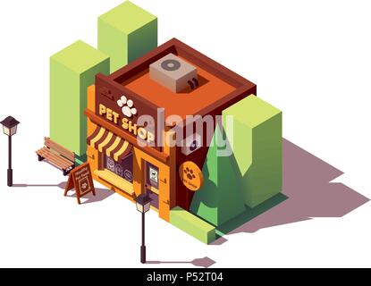 Vector isometric pet store Stock Vector