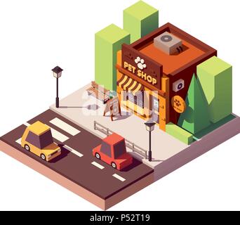 Vector isometric pet store Stock Vector