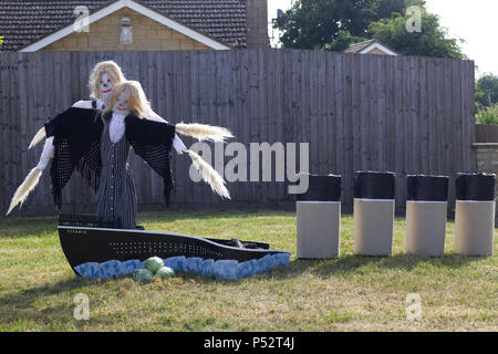 Jack and Rose on the Titanic scarecrows Stock Photo