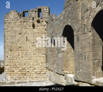 Syria. Bosra. View of the roman theater, located of the citadel. 2nd century AD. Stock Photo